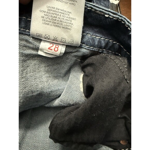 MISS ME Jeans Sunny Boot 28x33 Cow Print Distressed Denim Med Wash Flare Y2K - Picture 8 of 16